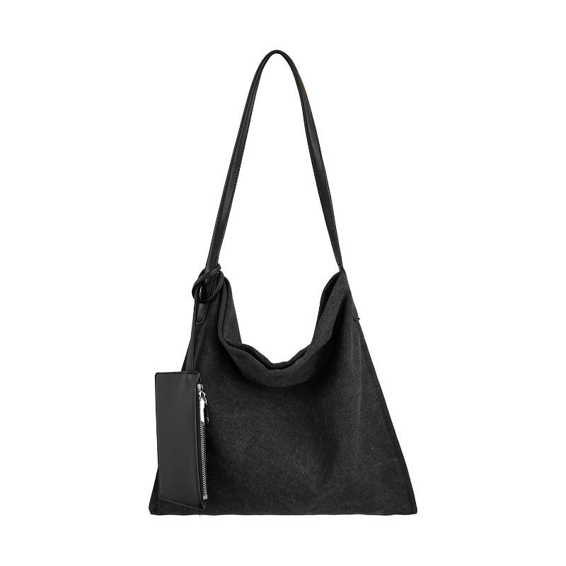 Canvas bag Lazy wind splicing tote bag Commuter large capacity New fashion Mother and child shoulder bag Women