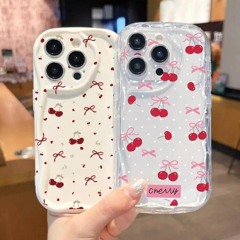 Cherry Floral Flower Print Phone Case for Iphone 16 Pro Max 16e 11 12 13 14 15 Pro 12 13 Mini 16 Plus 7 8 SE 2 3 4 Soft Shell