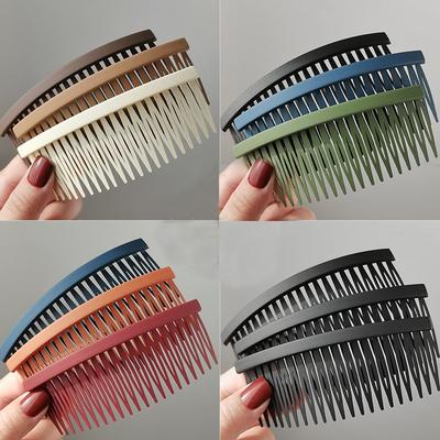 1Pc Fashion 10cm Women French Hair Comb Matte Straight Clips Solid Color Hair Claw Barrettes Hair Maker Bun Styling Accessories