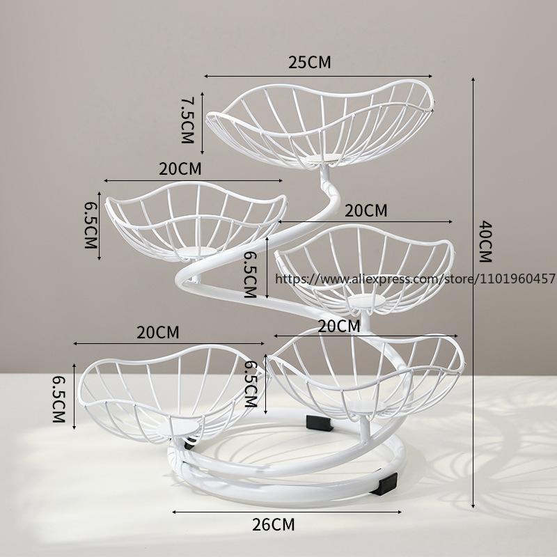 Leichter Luxus Mehrschichtiger Obsttellerständer Wohnzimmer Couchtisch Trockenobst- und Snack-Display Exquisiter Obstkorb