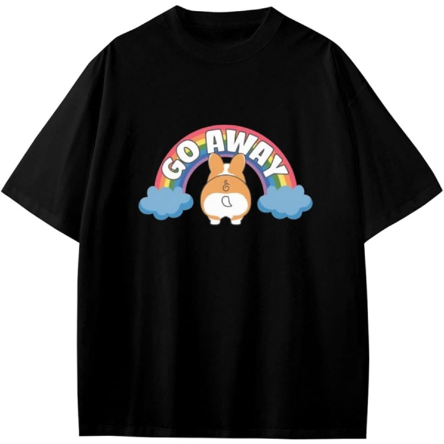 Funny Corgi Go Away Boys Girls Teens T-Shirt Anime Gift XXXXXL разноцветный