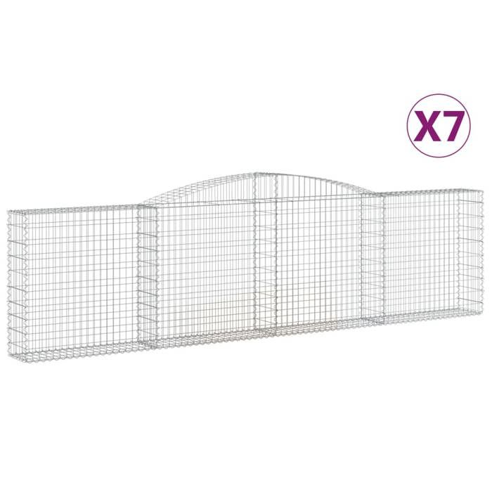 VidaXL 7x Paniers à Gabions Arqués Cages à Gabions Arquées Murs de Gabion Barrières de Jardin Terrasse Extérieur 3146871