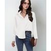 Spring Summer Satin Blouse Women Long Sleeve Shirt Faux Silk Top Casual European American Style