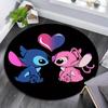 1pc Stitch Round Area Rug,Non Slip,Machine Washable Polyester Carpet for Living Room,Bedroom Decor