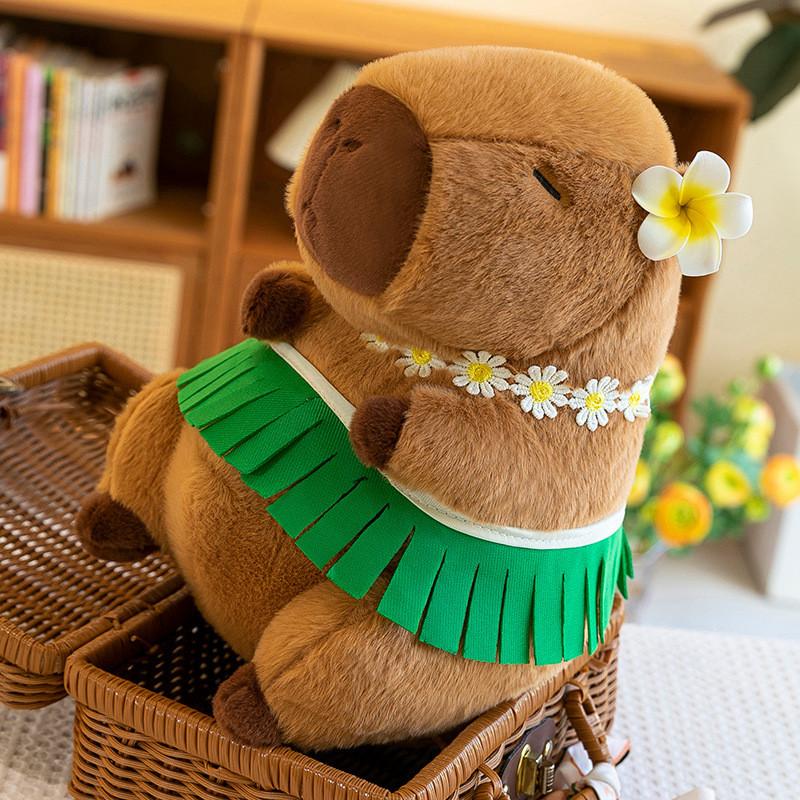 Summer Party Beach Capybara Plush Toy Adorable Cartoon Gift Girls Doll Birthday