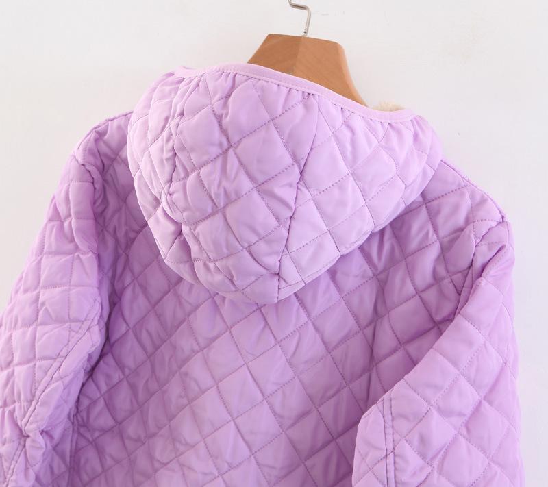 Women's Plus Size Plaid Lambskin Hooded Winter Jacket - Slim Fit, Thickened and Warm (2023)