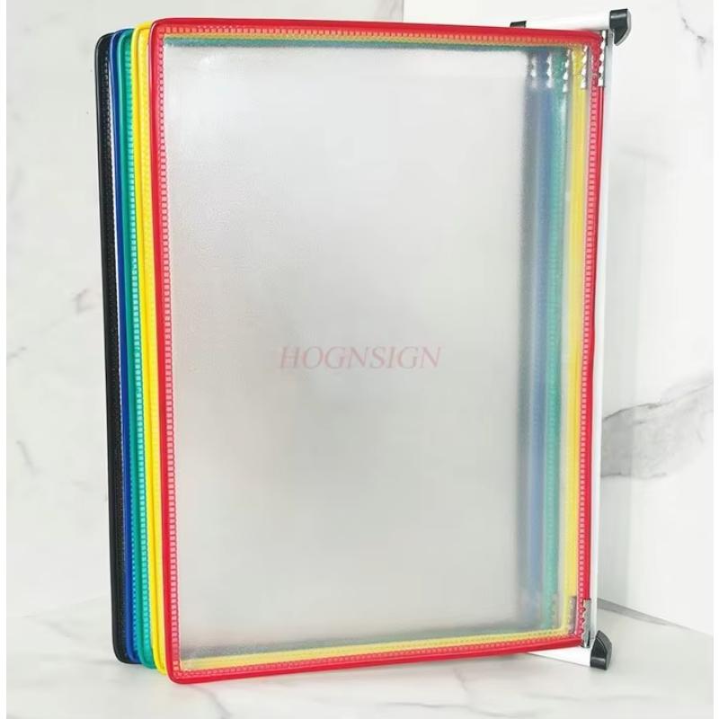 A4 Wall mounted Display Folder, Strong Magnetic Adsorption Wall mounted Page flipping Data Folder, Wall mounted Folder