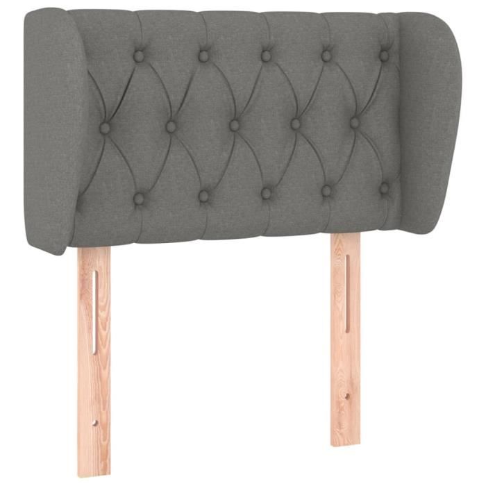 VidaXL Headboard with Ears Dark Grey 83x23x78-88 Cm Fabric3117455