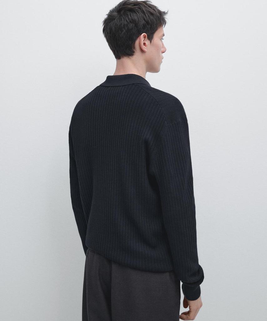 Masimodutti Cotton Blend Knit Jersey Polo