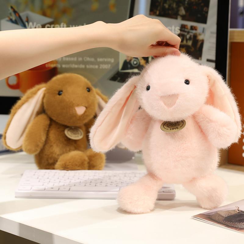 Soft Big Ear Bunny Plush Doll Cartoon Stuffed Animals Cute Rabbit Baby Accompany Sleeping Pillow Girl Christmas Birthday Gift