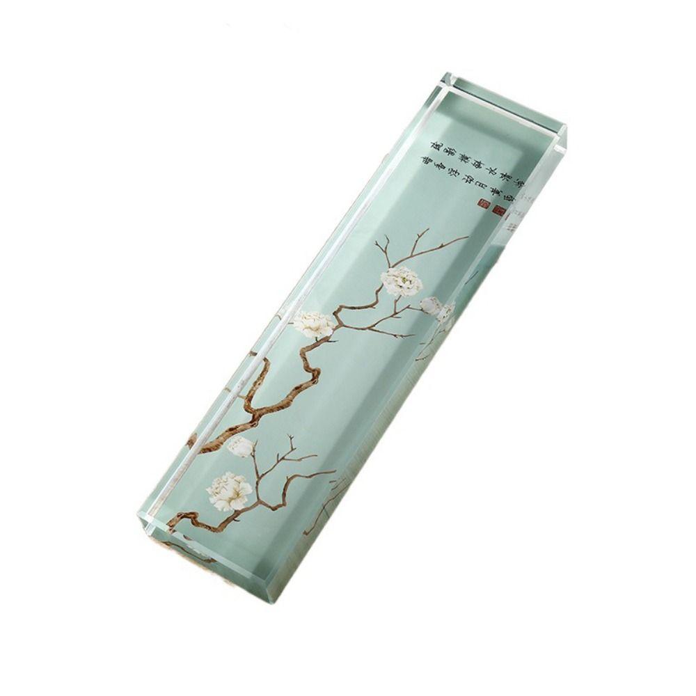 Heavy Enough Clear Crystal Paperweight Rectangle Writing Town Ruler Crystal Weight Ruler Office Style 3