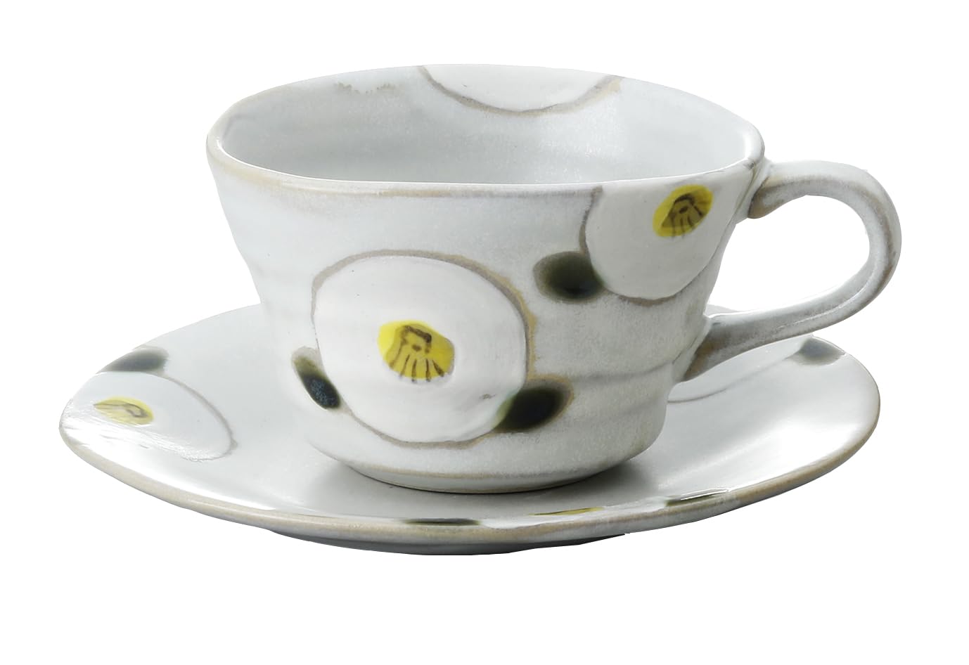 

Craftsman House Seto Ware Mug Saucer Set Cup and White Traditional Cafe Made in Japan & (Coffee Saucer), Camellia, Style,