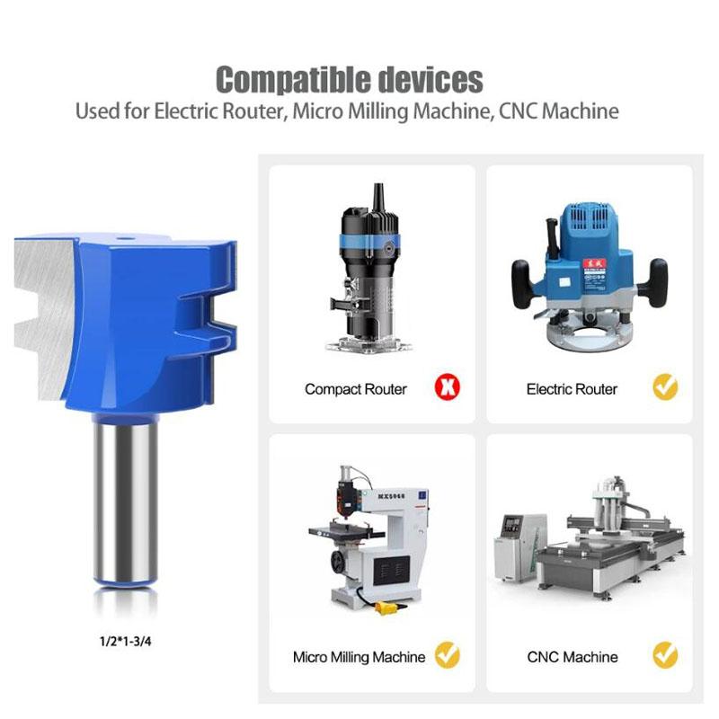 Cuțit de tăiere cu țevi de tip T Bits de frezat unealtă pentru prelucrarea lemnului Cuțit de îmbinare. Tijă de 12 mm 1/2 inch