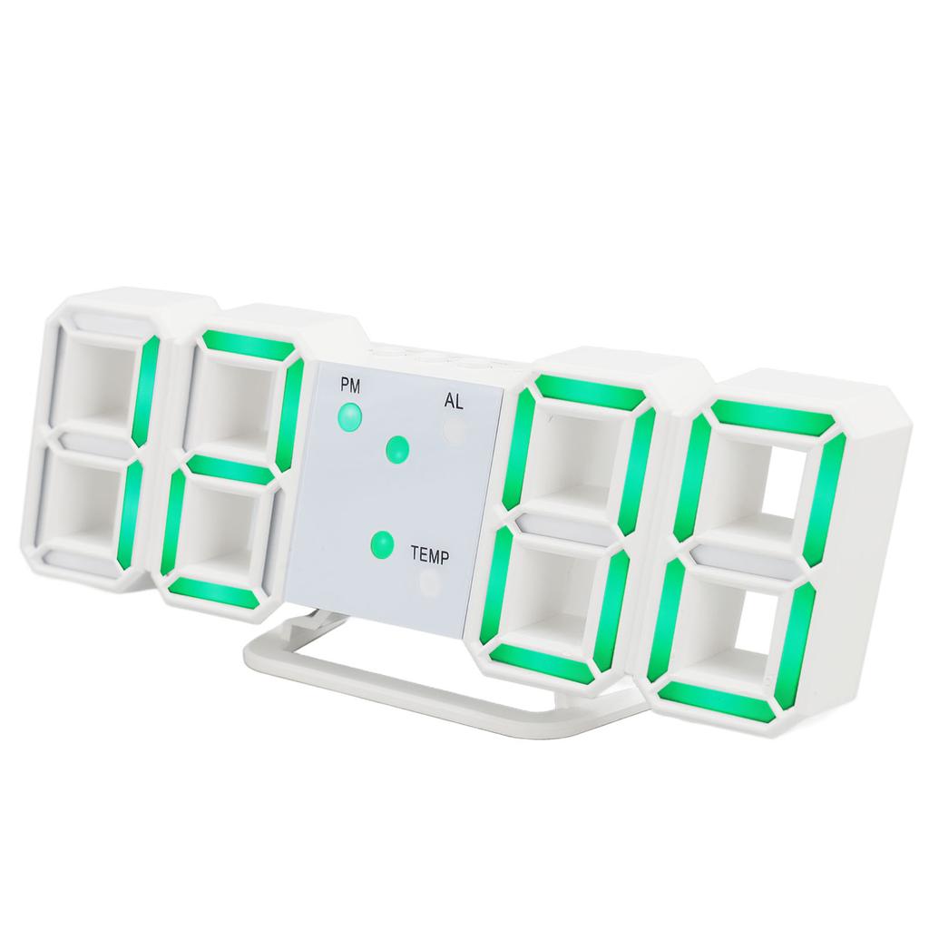 3D Digital Alarm Clock with Temperature Display Mute Snooze Function Brightness Adjustable 3D LED De