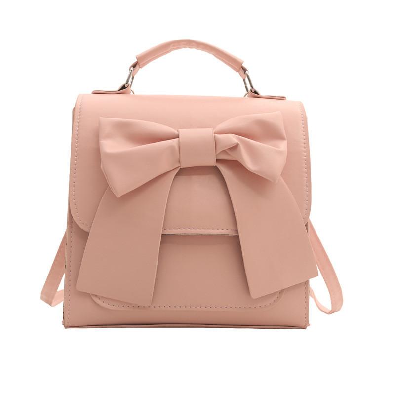 Fashionable Butterfly Knot Shoulder Bag Trendy Street Style Pu Material Versatile Backpack