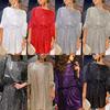 New Festive Party Shiny Sequins Color-Block Slim Fit Dress Mini Cocktail Dress
