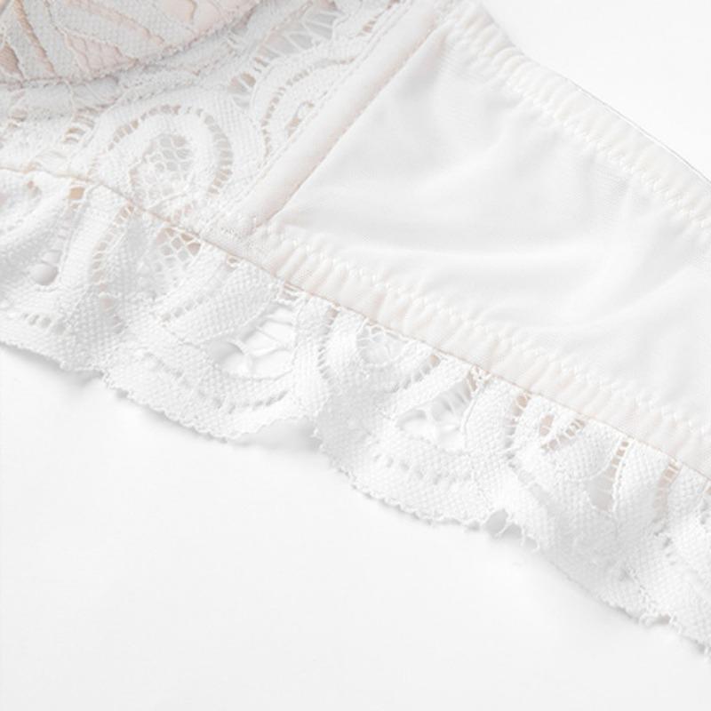 Roupa íntima feminina francesa meia-taça verão seção fina franzida colete vice seios sutiã macio anel de aço sutiã