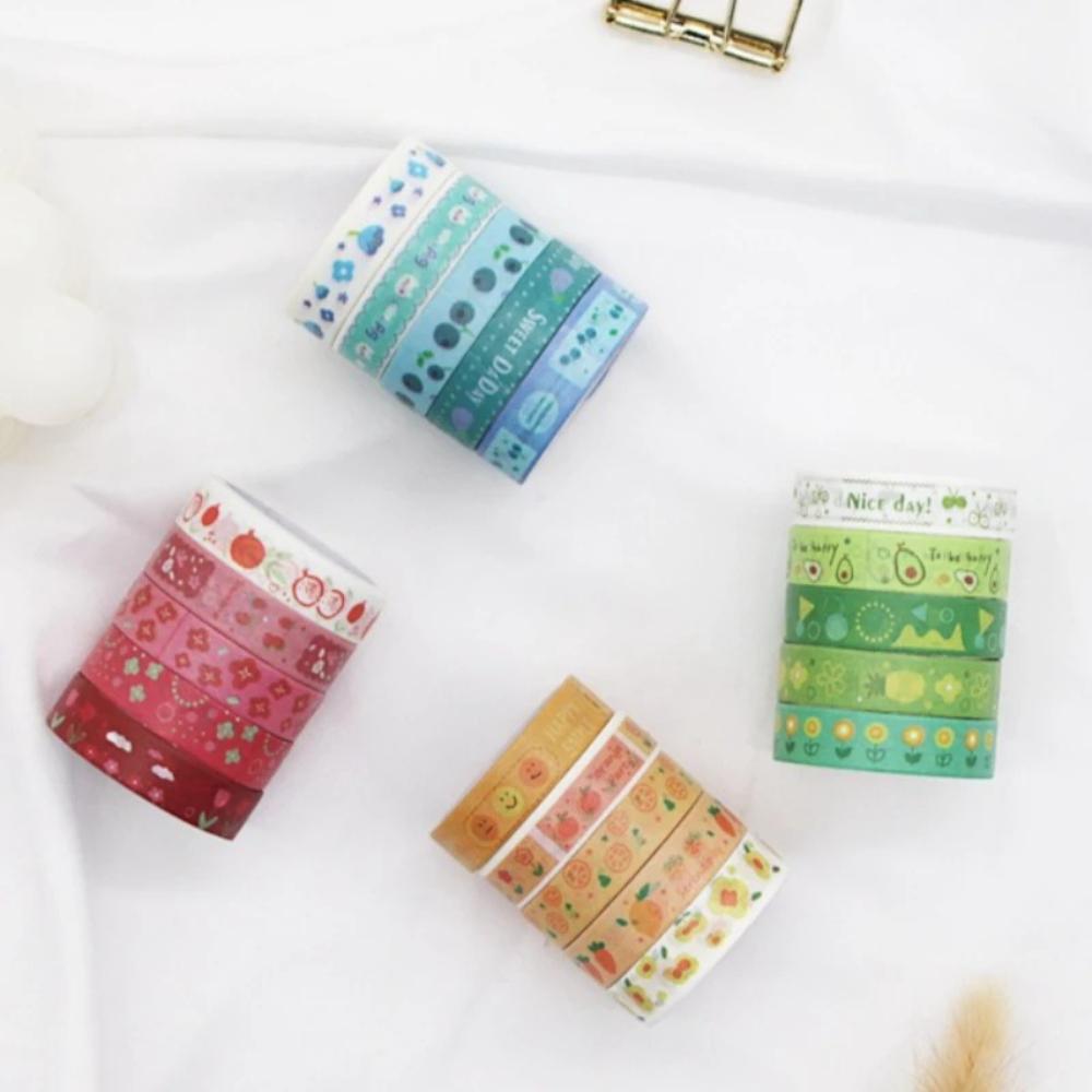 20Pcs 2m Cute Cartoon Fruit Printed Wash Tape Scrapbook Journal Planner Decorative Tapes For Girl Aesthetic Tearable Paper Tape