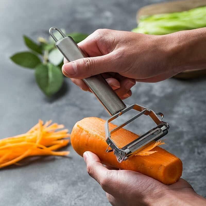 Stainless Steel Vegetable Peeler 4-in-1 Multi-Function kitchens accessories with clean brush for Potato Carrot Cucumber
