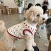 Breathable Cat Strawberry Vest Ruffled Collar Pet T-shirt Cute Cat Lace Vest  Indoor Wear