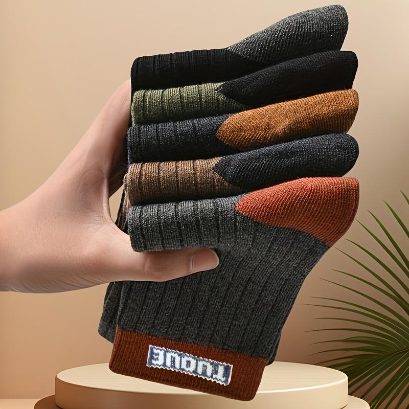10 paia/5 paia Calzini Invernali Caldi Ispessiti da Uomo - Lavorazione a Maglia Peluche, Tutte le Stagioni - Calzini a Compressione Ammortizzati - Calzini Termici Resistenti da Uomo