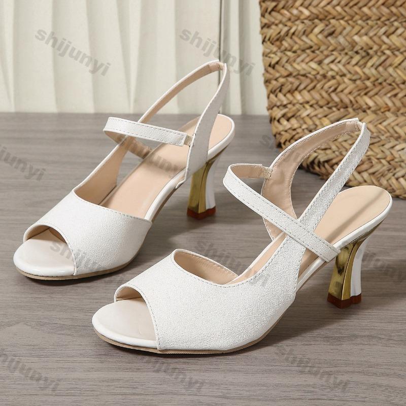 Fashion Elegant High Heel Women's Shoes 2025 New Summer Fashion Peep Toe Chunky Sandals   Luxury Sexy Party Non Slip Pumps Zapatillas