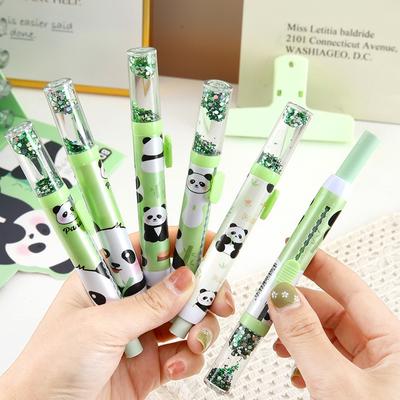 1 Stück Cartoon-Panda Treibsand Schiebe- und Zieh-Radiergummi Kreativer Treibsand-Radiergummi Schulbedarf für Schüler