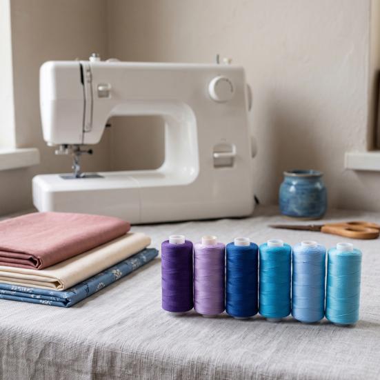 Thread for Manual Crafting 6 Colors Sewing Set, Polyester Craft Spools, Fade-Resistant Supplies Hemming Yarn Hand Embroidery, Quilting, Machine