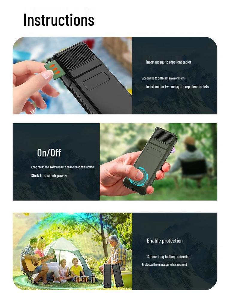 Portable Electric Mosquito Repellent & Emergency USB Light for Camping & Hiking