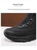 Men's Thick-Soled Snow Boots - Winter High-Top with Rotating Buckle and Thickened Velvet for Cold Weather