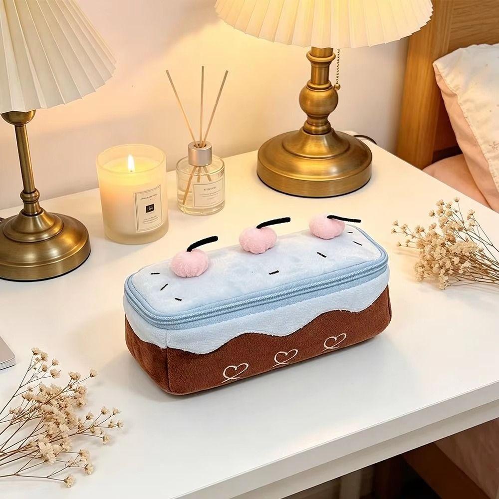 Heart Kawaii Pencil Case Embroidered Pencil Pouch Creative Cosmetic Bags Stationery Box
