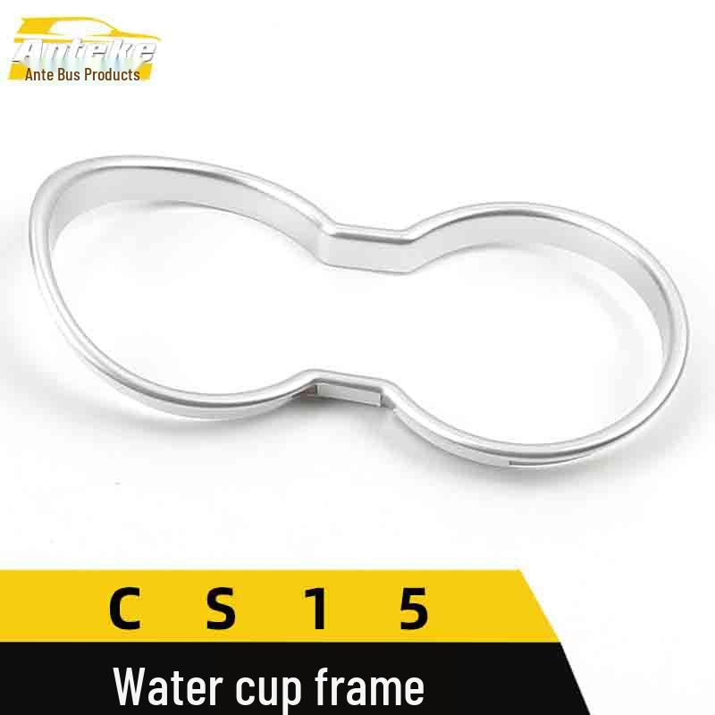 CS15 Water Cup & Gear Shift Decor Frame: Center Console Armrest Box & Sequin Sticker Car Accessories