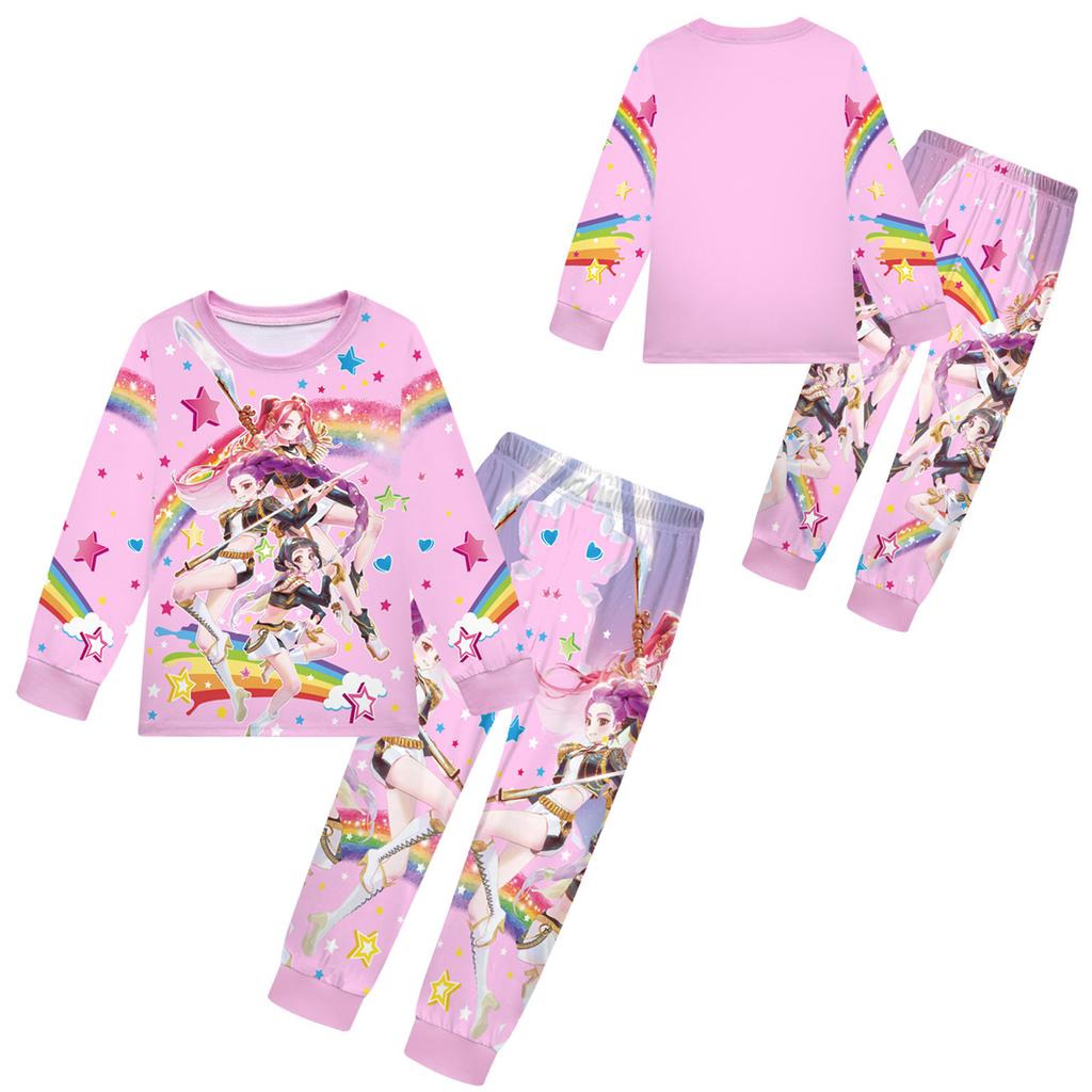 Children's Fashion Suit Skirt Round Neck Long Sleeve Top Pants