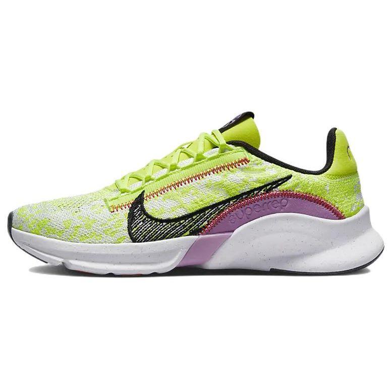 

Nike SuperRep Go 3 Flyknit Next Nature Volt Rush Fuchsia Women Sneakers Green White Black DH3393-700 38