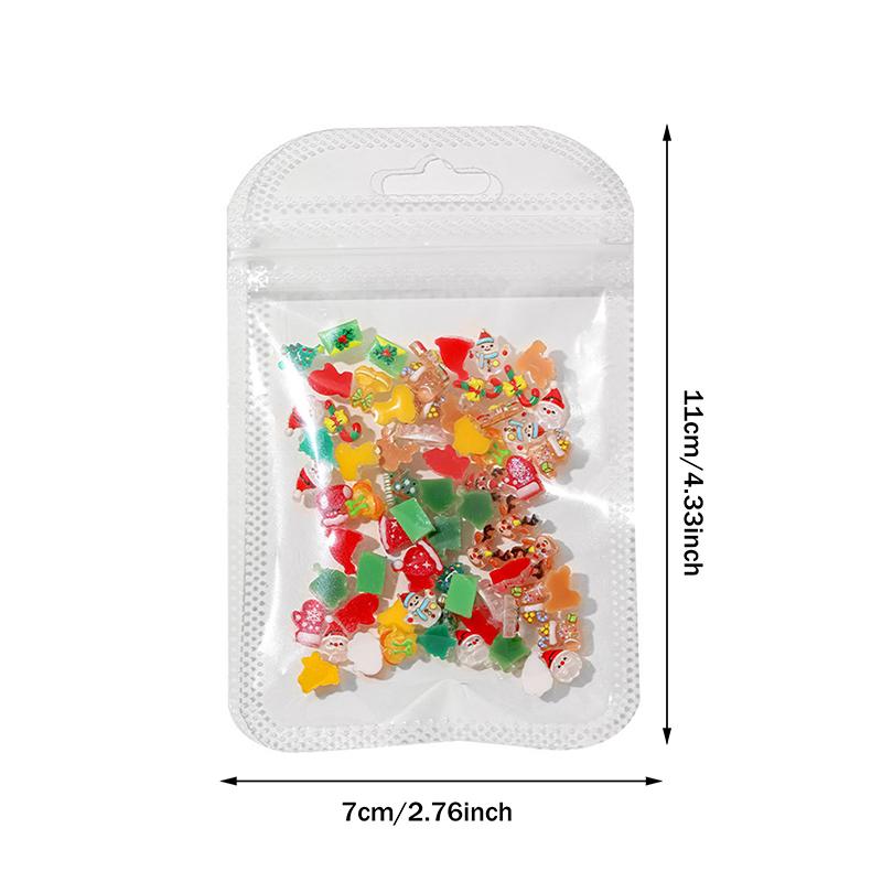 20Pcs Resin Mini Santa Cl1Aus Snowman Christmas Tree Deer Bell, Crutch Flat Back Nails Art Decor Diy Scrapbook Accessories20 Pcs