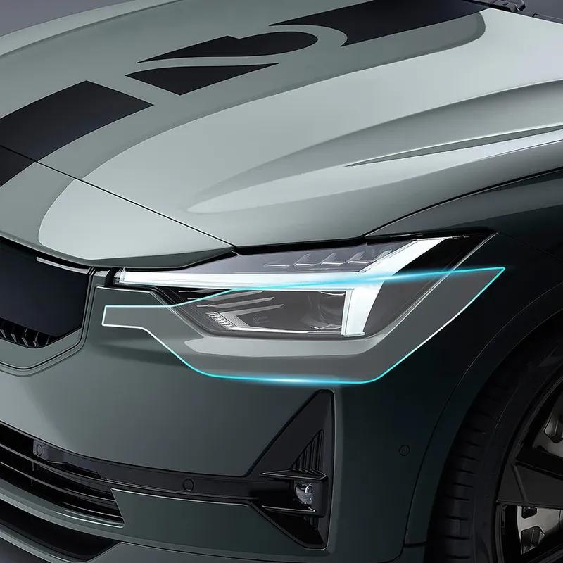 Für Polestar 2 -2024 Auto Scheinwerfer Rückspiegel A B Säulen TPU Schutzfolie Vorgeschnitten PPF Clear Bra Kratzfestes Kit Beständig