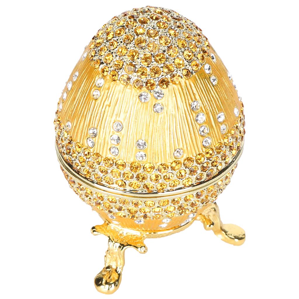 Jewelry Trinket Box Jewelry Storage Display Egg Shaped Crystals Ornaments Hinged Jewelry Box