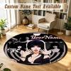 Elvira Mistress of the Dark Personalized Round Rug Support Custom Name, Soft Home Decor Mat
