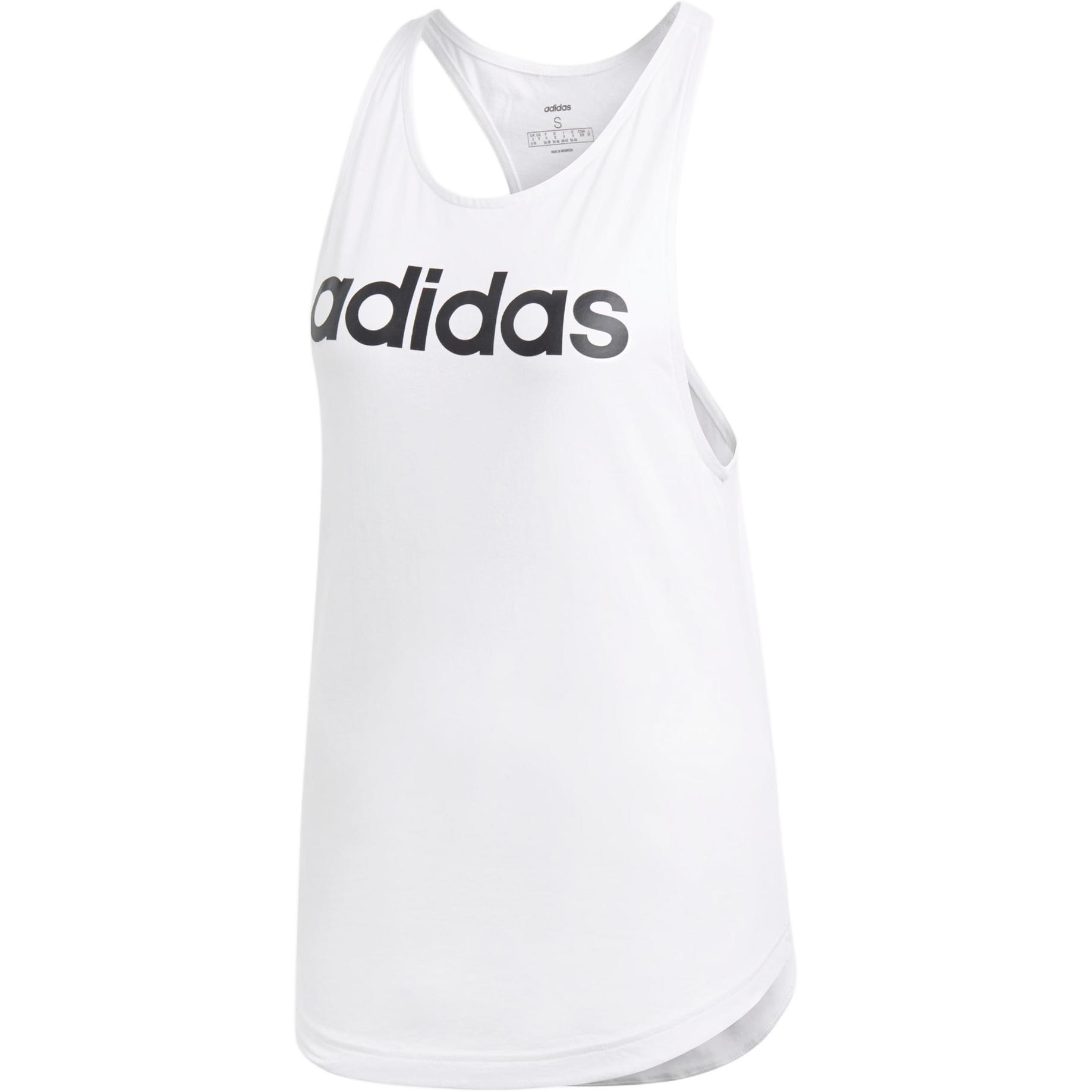 

Adidas Essentials Linear Tank Top Women Tops White Black DP2360 XS