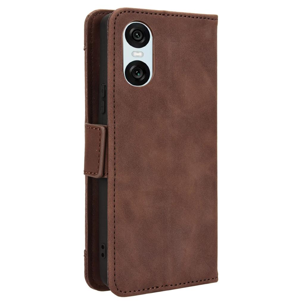 For Sony Xperia 10 VI Case PU Leather Flip Folio Phone Cover with Multiple Card Holders