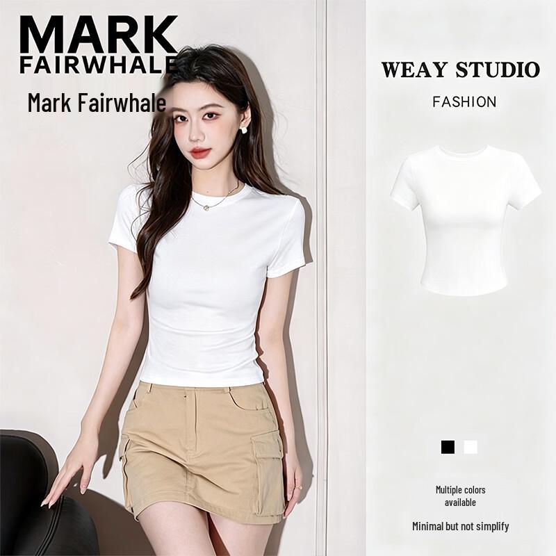 Mark Fairwhale Women s Slim Fit Crop Top T-Shirt M