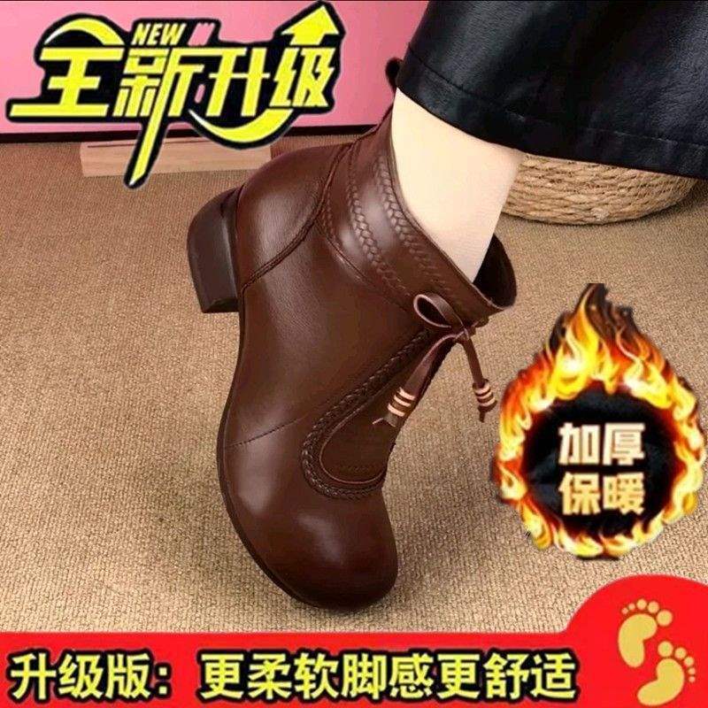 

2025 новые осенне-зимние бархатные теплые универсальные туфли на низком каблуке из мягкой кожи для танцев, женские туфли, хлопковые туфли, теплые 41