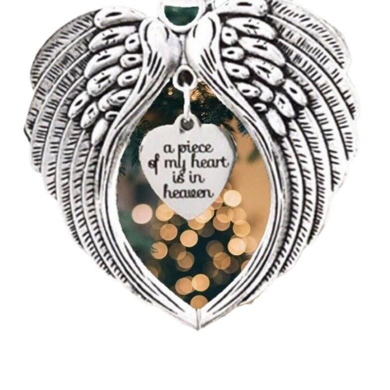 Of Piece Elegant My Heart Is In Heaven Angel Wing Christmas Gift Ornament