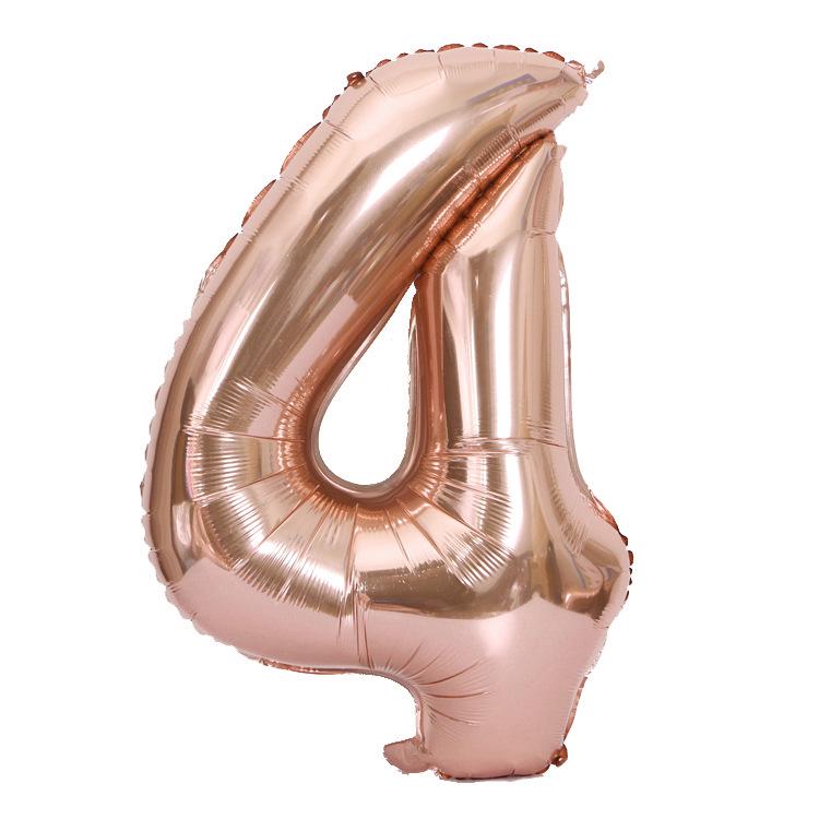 Hot Selling 40 Inch Aluminum Film Balloons Gold Silver Number Balloon for Wedding Party Birthday Decoration