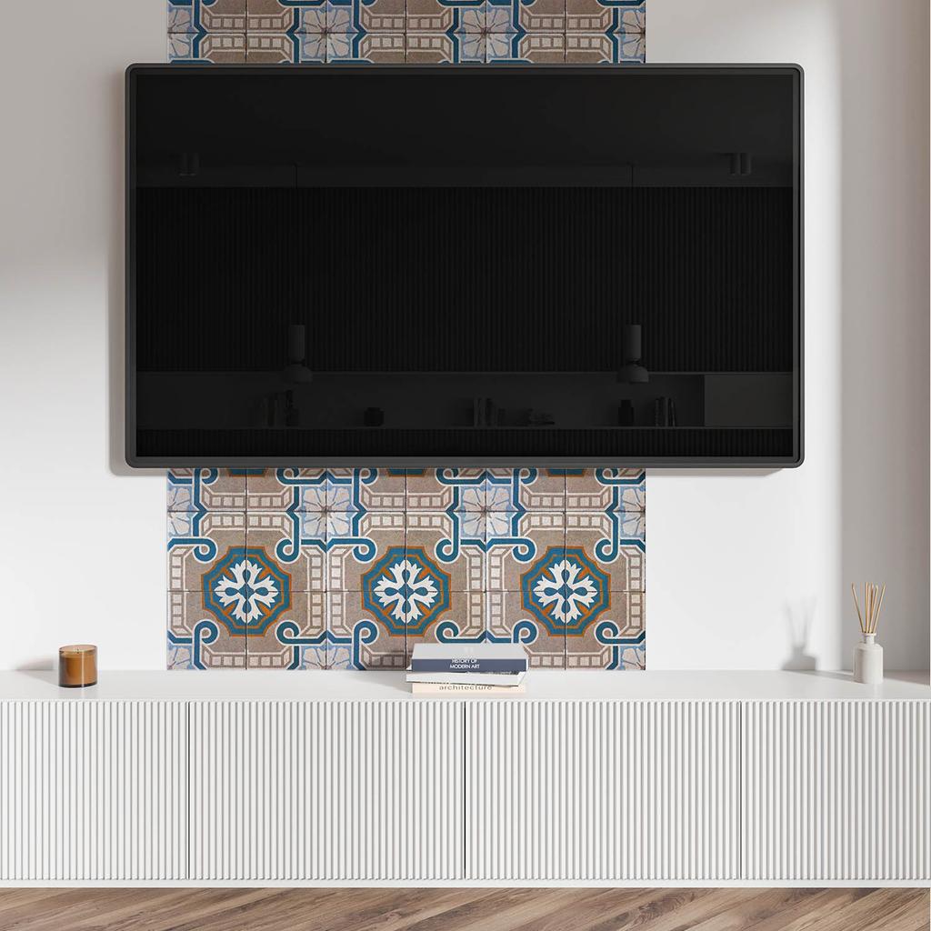 Kafelki Ścienne Samoprzylepne Winyl Wzór Mozaiki Z Ornamentami 9X30X30 Cm