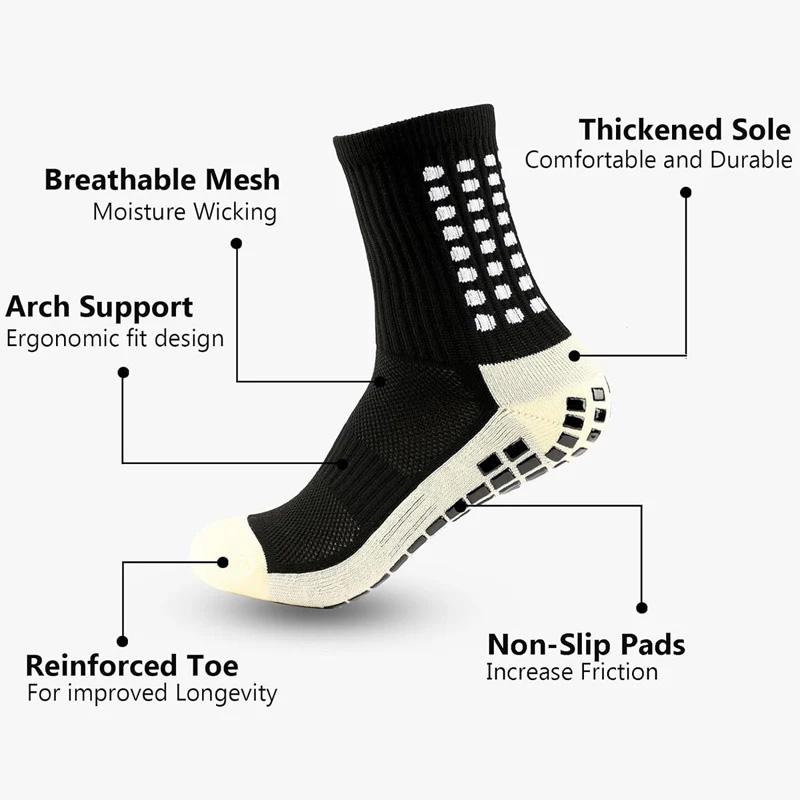 

4 pairs Anti-slip Soccer Women Men Outdoor Sport Grip Football Yoga Socks