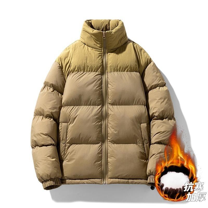 Men's cotton-padded clothes winter new casual trend thickened cotton clothes hooded splicing bread clothes jacket men