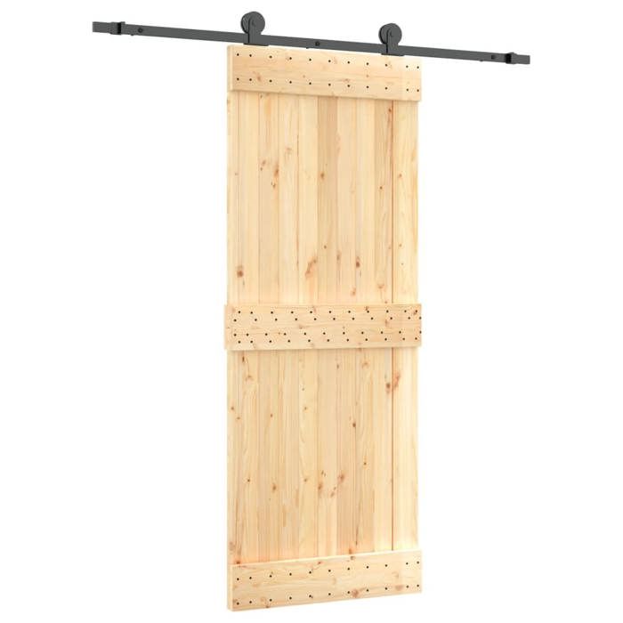 VidaXL Porte coulissante et kit de quincaillerie 80x210 cm pin massif, porte intérieure, porte de grange intérieure 3203047