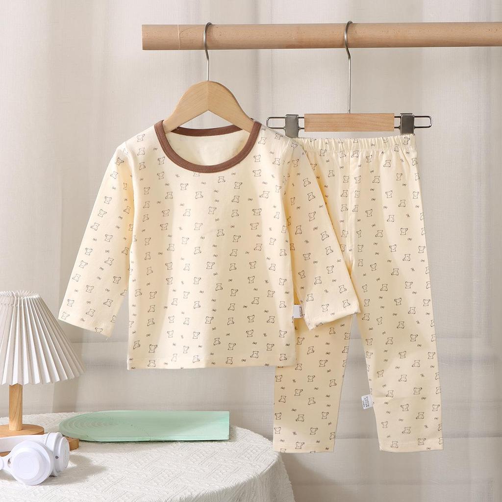 Class A Kids' Seamless Lycra Cotton Long-Sleeve Top & Pants Set for Boys & Girls - Medium/Large Sizes for Fall, Winter, and Spring