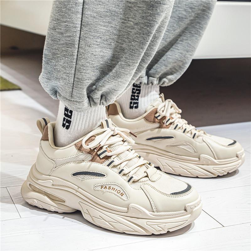 Men's shoes new spring and summer sports casual running mesh breathable thick-soled dad shoes teen little white tide shoes